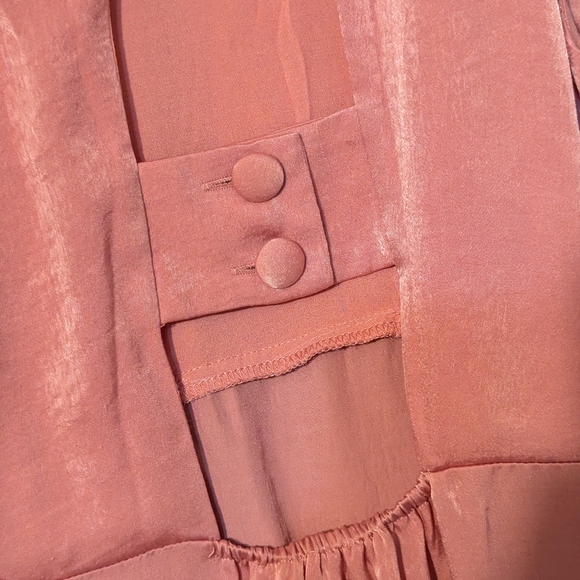 ZARA Silk Effect High Neck Cut Out Midi Dress Size‎ XS - Picture 4 of 7